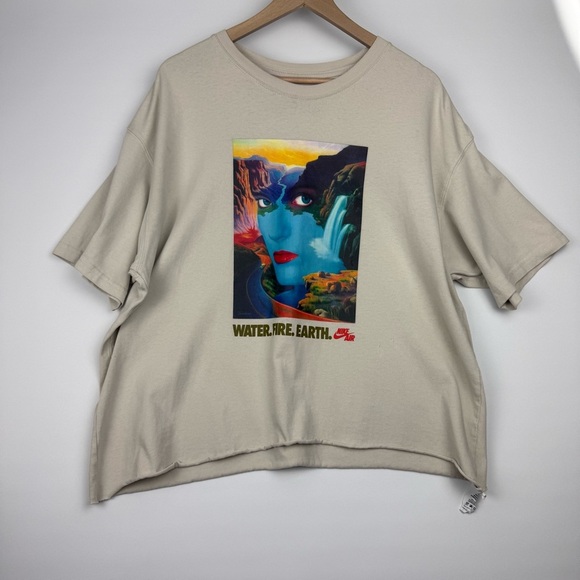 Nike | Men’s XL “Water. Fire. Earth.” Graphic Loose Fit Cropped Tee - Picture 1 of 9